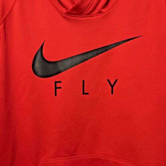 Nike Men’s Size 2XL XXL Red FLY Pullover DRI-FIT Long Sleeve Hoodie Sweatshirt - Picture 2 of 10